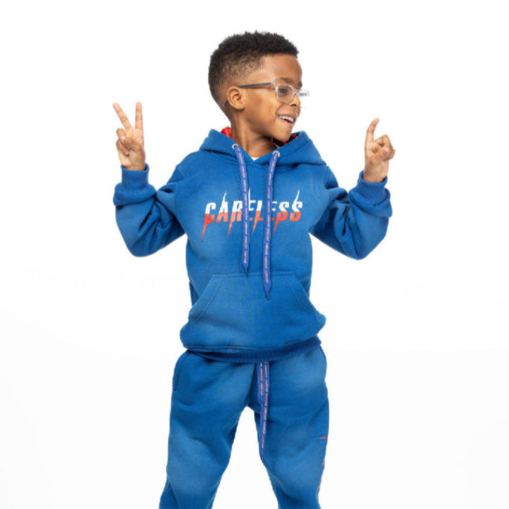 Toddlers Careless Jogging Suit with Silk-Lined Hood