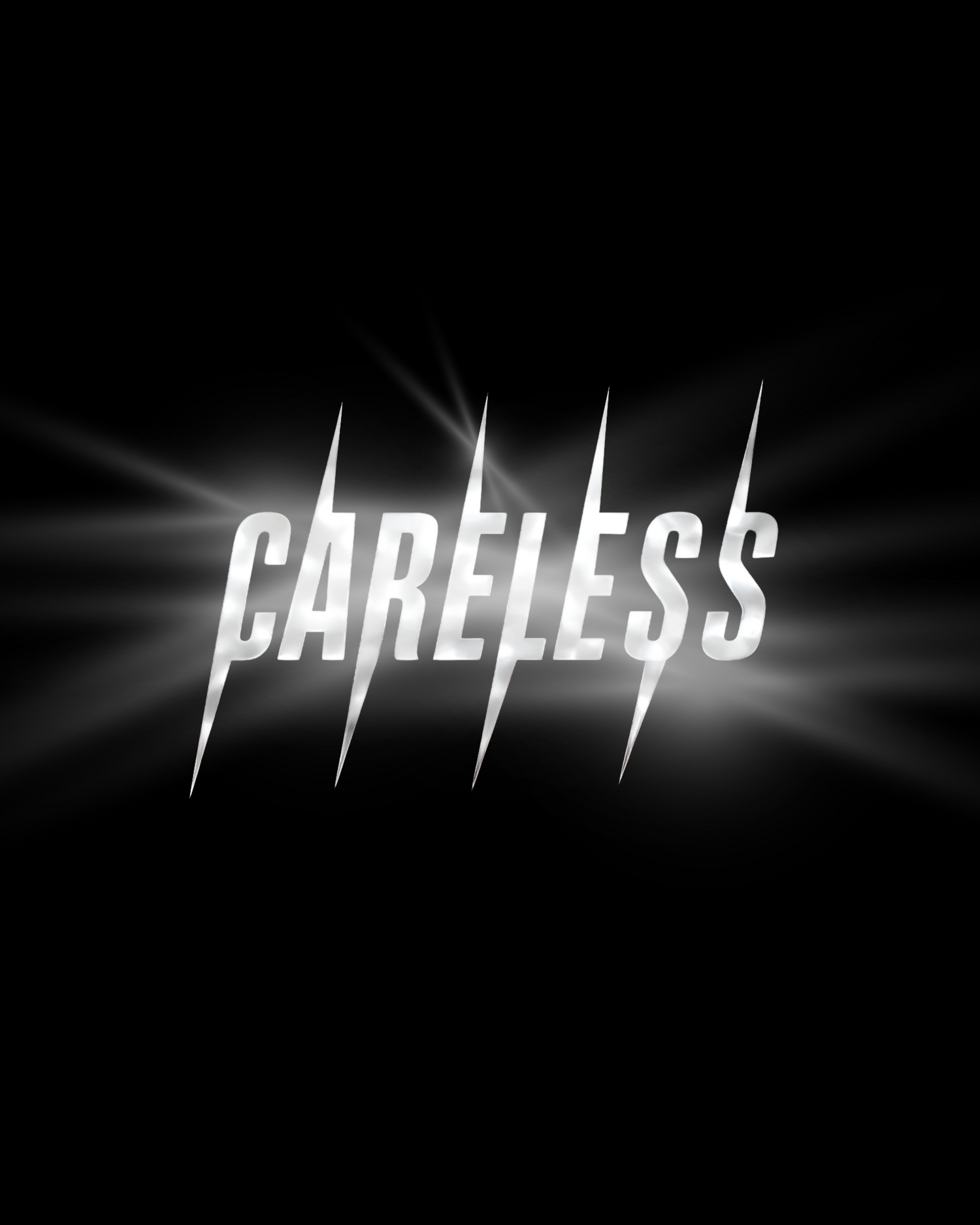 Careless Black Acid Wash HOODIE (Reflective)