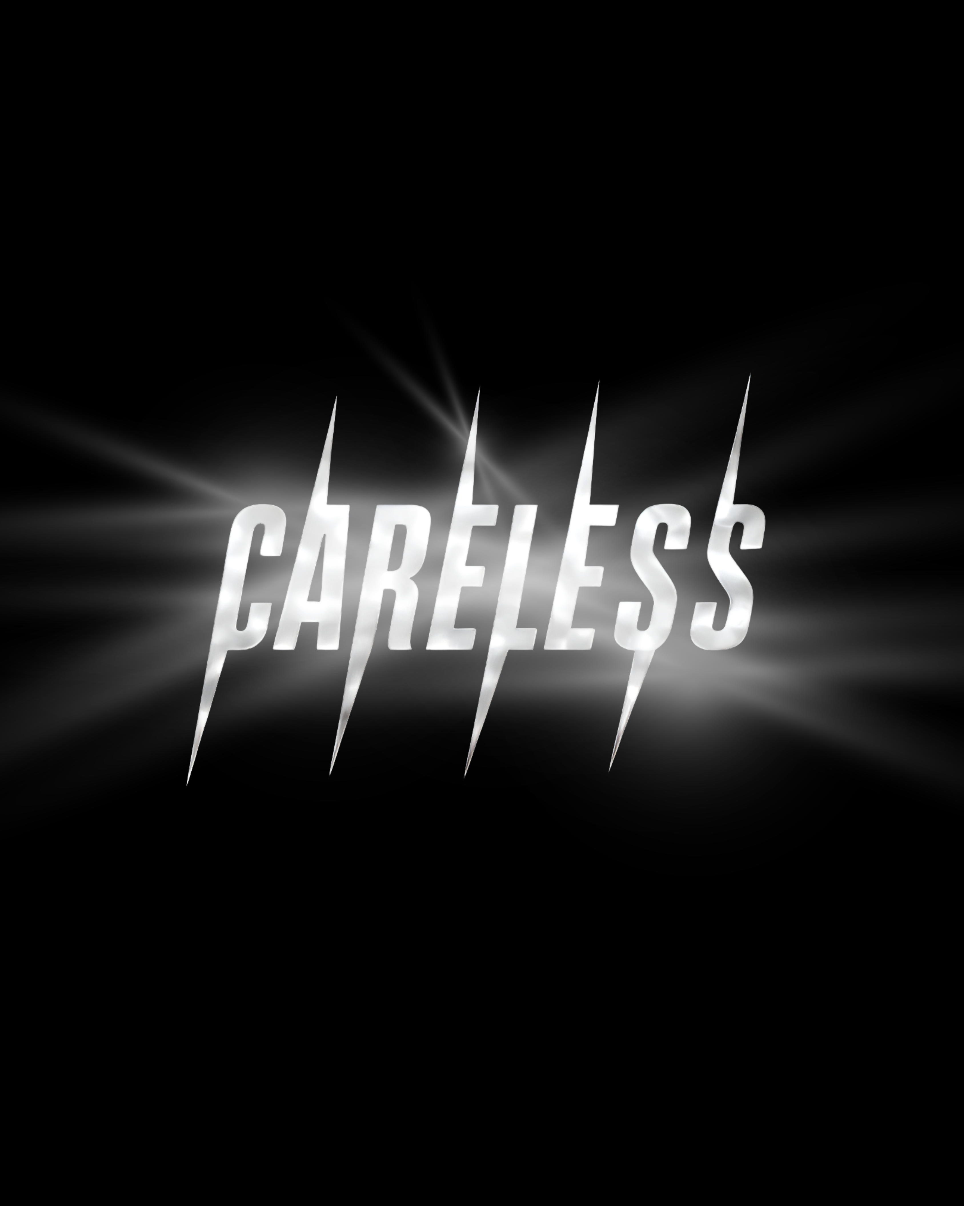 Careless Black Acid Wash HOODIE (Reflective)